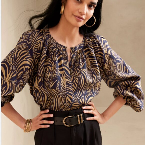 Banana Republic Zebra Print Blouse - Picture 3 of 3